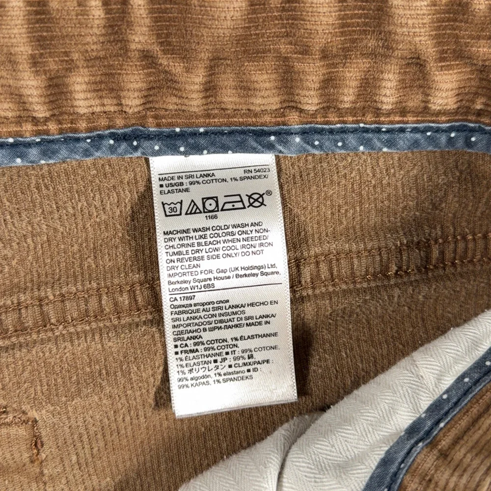 Banana Republic Pants Mens 33x31 Brown Corduroy Aiden Chino Casual 33x32 Tag
